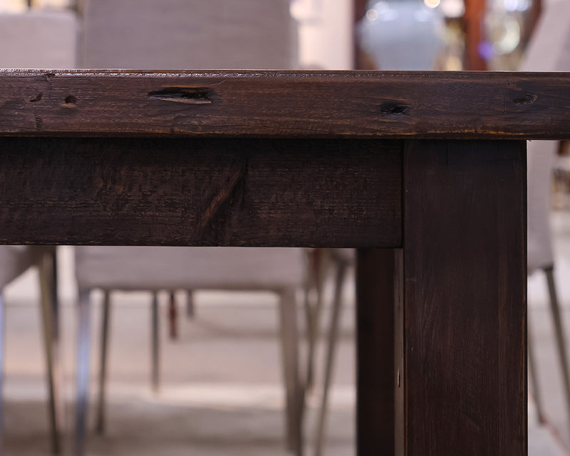 RH Farmhouse Reclaimed Wood Expanding Dining Table in Dark Finish