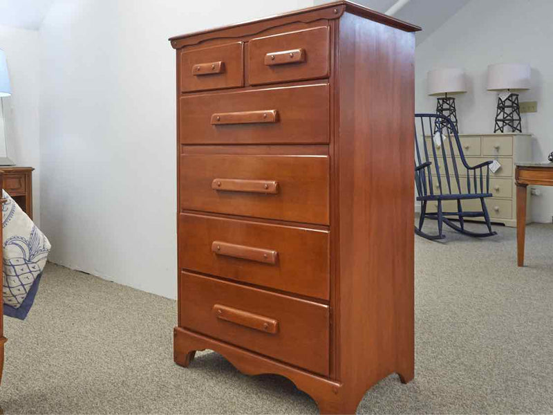 Rock Maple 6 Drawer Chest with Wood Pulls