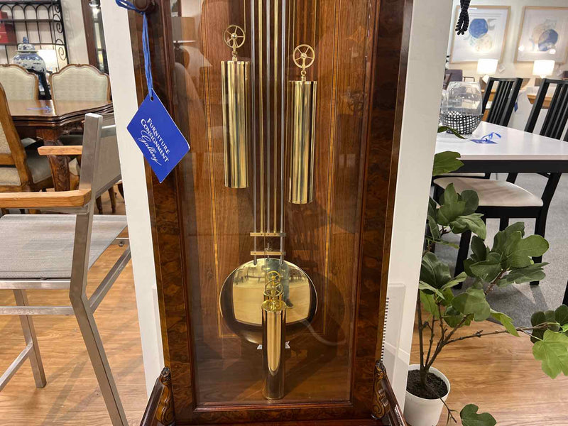 Comitti of London Burled Walnut Grandfather Clock