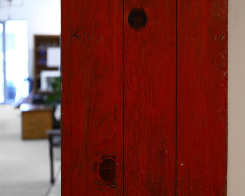 Tall Rustic Bookcase in Red Washed Stain Finish