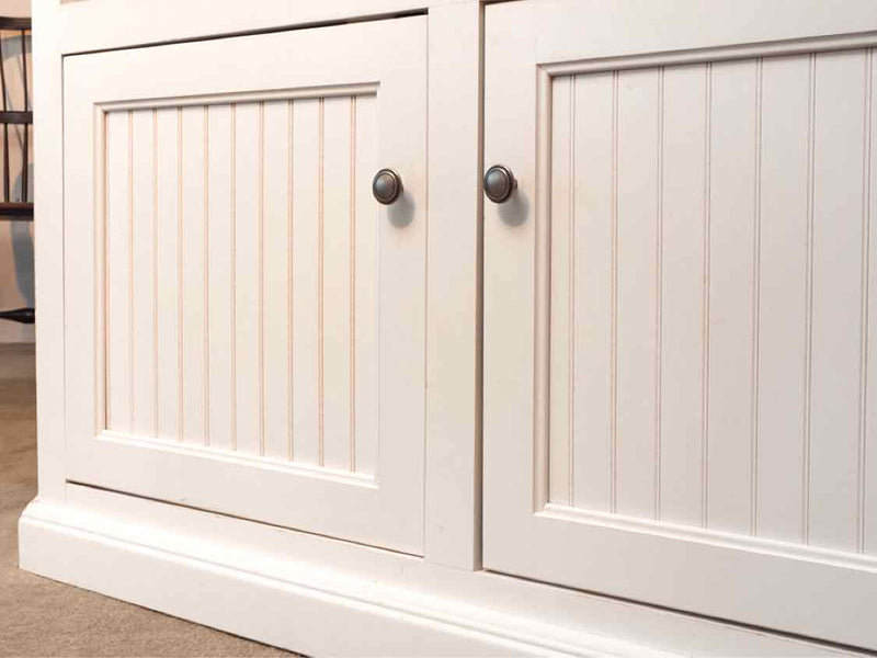 White Finish 2 Beadboard  Accent Doors CornerMedia Furniture