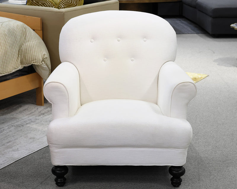 MG+BW  White Engish  Arm  Chair with Button Back