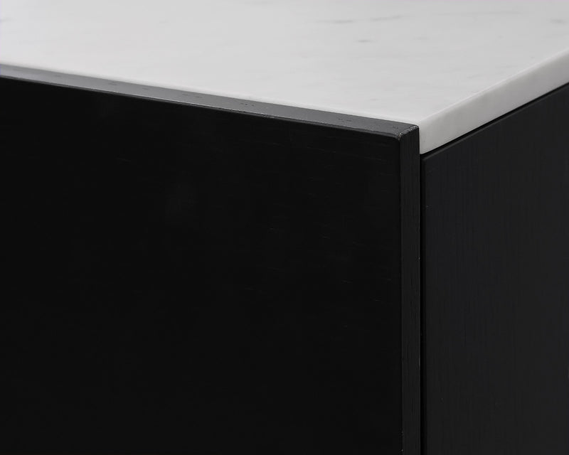 Cassina Sideboard by Piero Lissoni in Black with White Marble Top