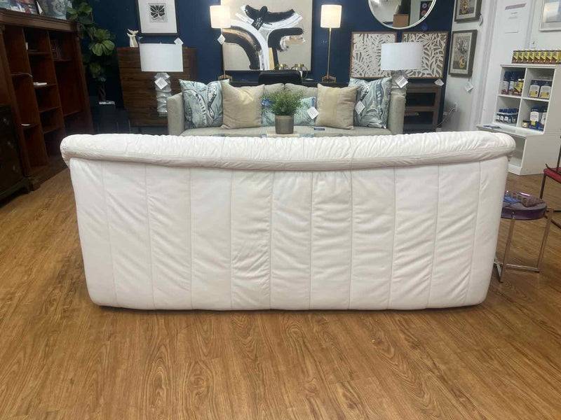 Natuzzi White Leather Sofa