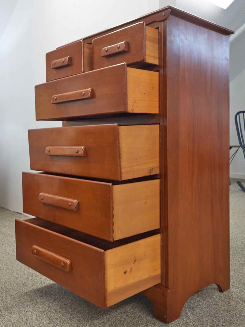 Rock Maple 6 Drawer Chest with Wood Pulls