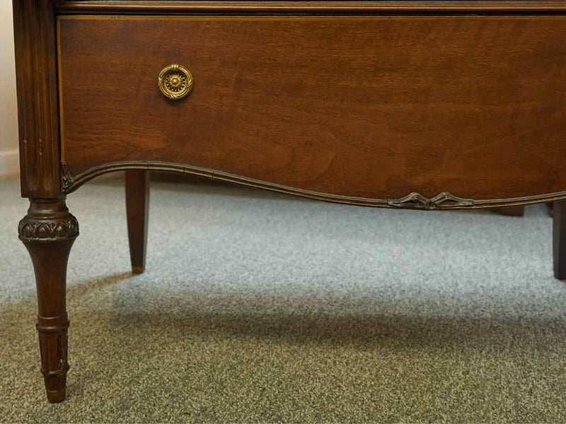 Solid Mahogany Seven Drawer Chest With Hand Painted Doors