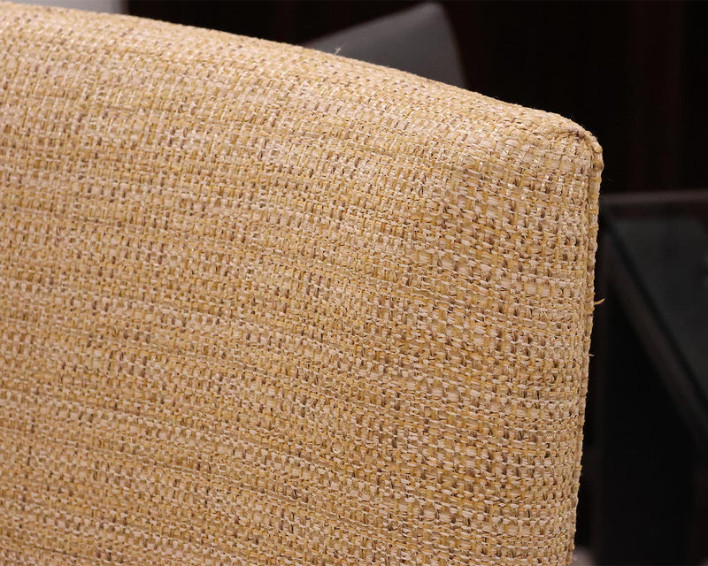 Pair of Custom Host & Hostess Dining Chairs in Wheat Weave Upholstery