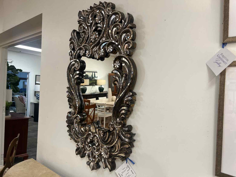 Ornate Carved Wood Mirror