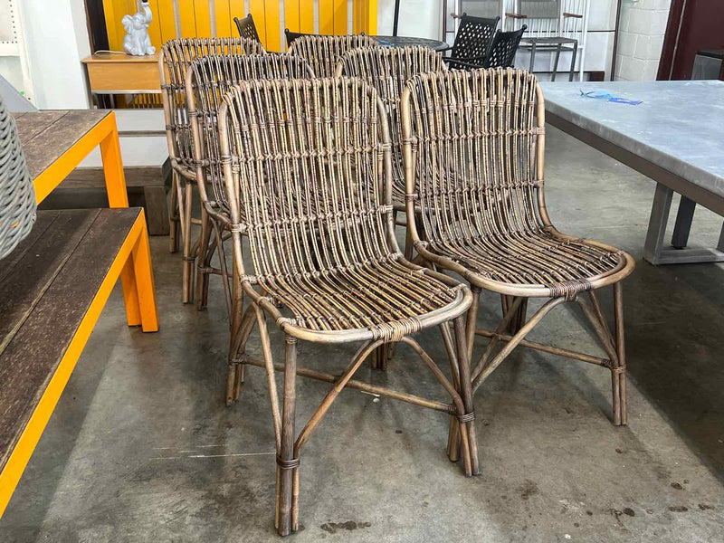 Arhaus Set of 6 Rattan Chairs