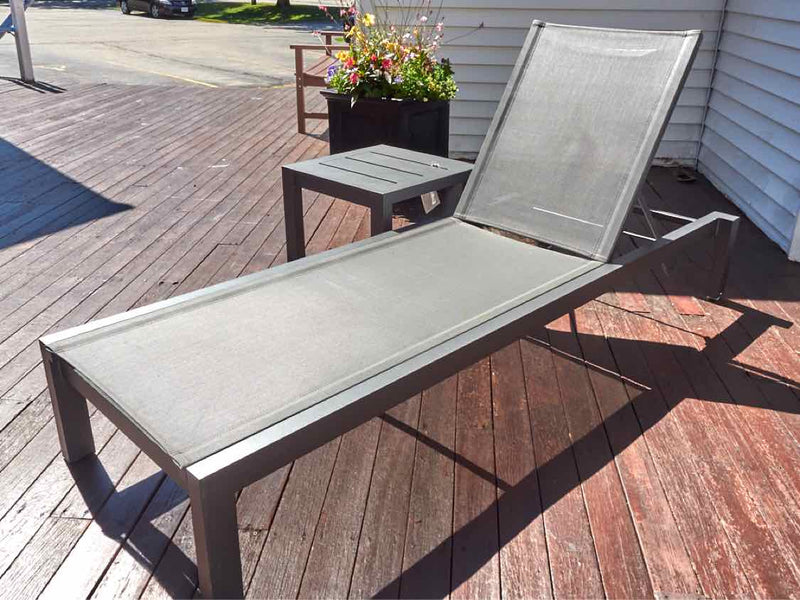 RH  Agean Aluminum Outdoor Lounge Chair & Side Table