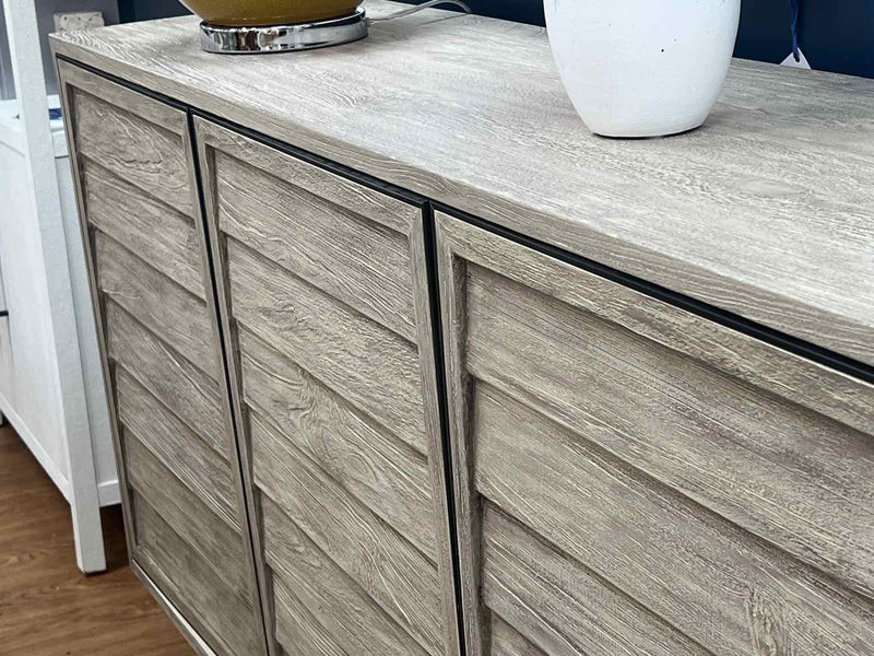 Driftwood Media Console w/ Shutter Doors