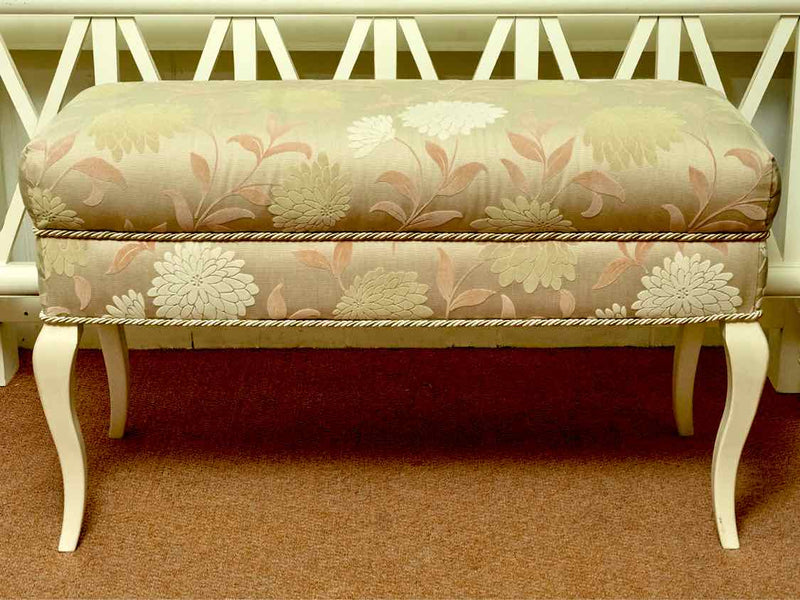 Upholstered Bench In Floral Motif