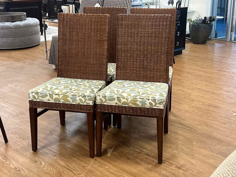 Set of 4 Rattan Back Dining Chairs