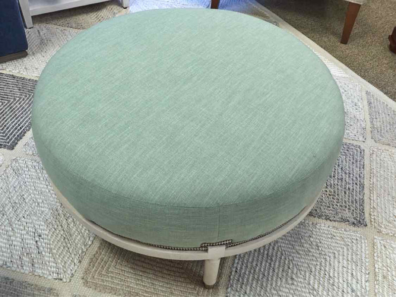 Taylor King Teal Round Upholstered Ottoman