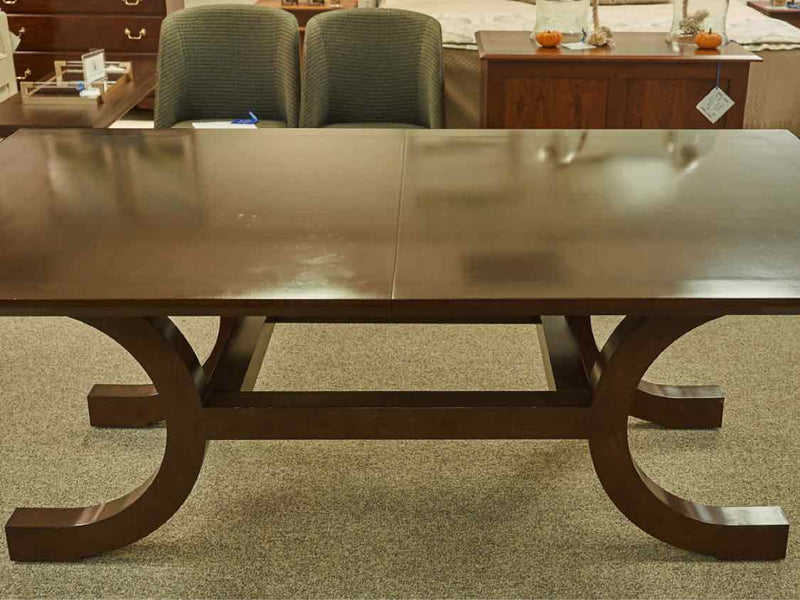 Espresso Finish Handmade Contemporary Dining Table with 2 15" Leaves