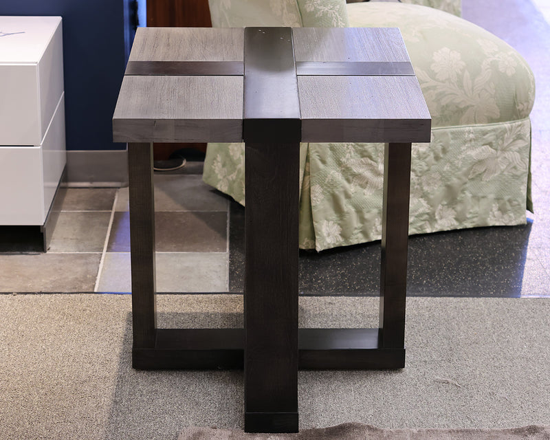 Bassett Skyline Collection Square Two-Tone Solid Maple Side Table