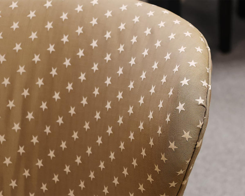 Pair of Arhaus Contemporary  Chairs in Star Pattern Upholstery