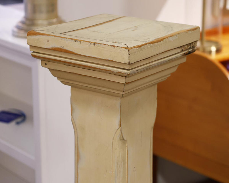 Pair of Rustic Yellow Pedestals