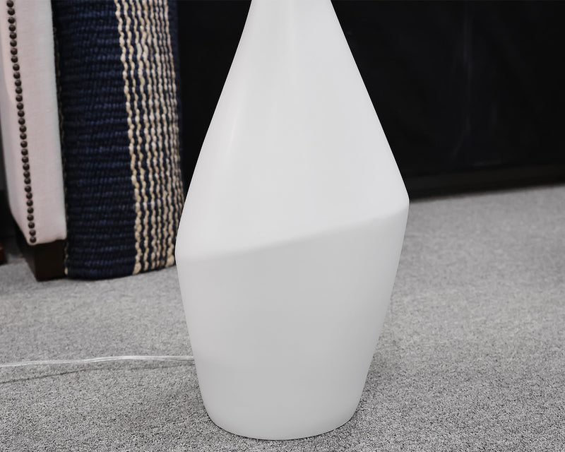 West Elm Asymmetry Ceramic Floor Lamp in White with Drum Shade