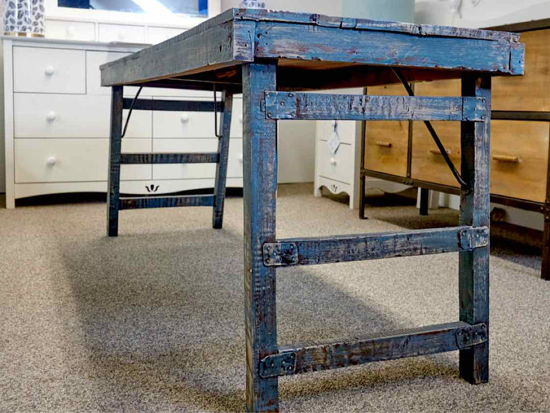 Rustic Console Table in Blue