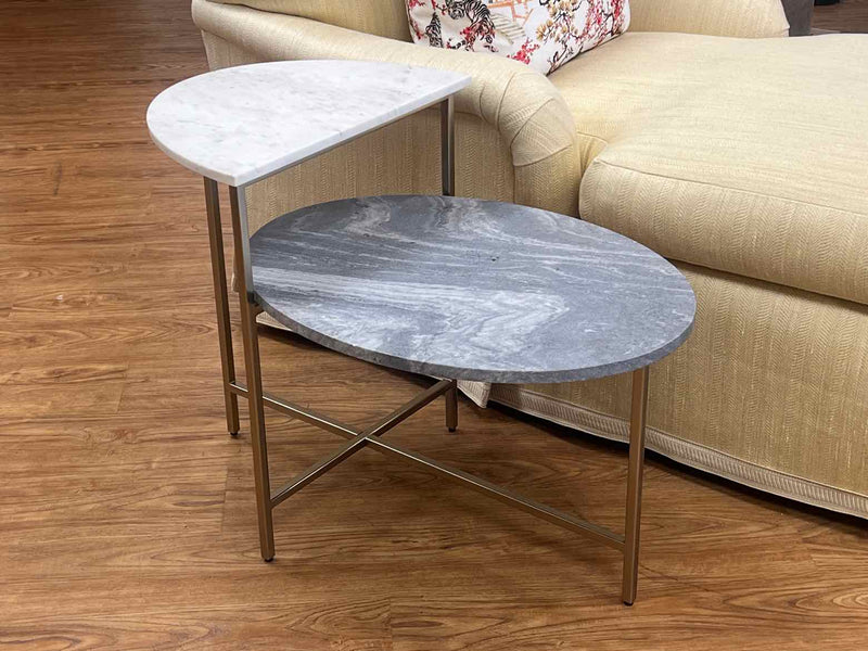 West Elm 'Geo' Marble Stepped Side Table