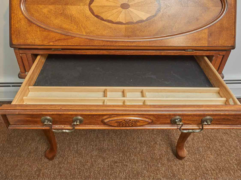 Petite  Inlaid 5 Drawer Secretary Desk