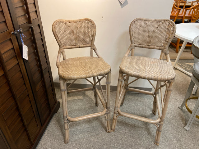 Pair of Wicker Bar Stools