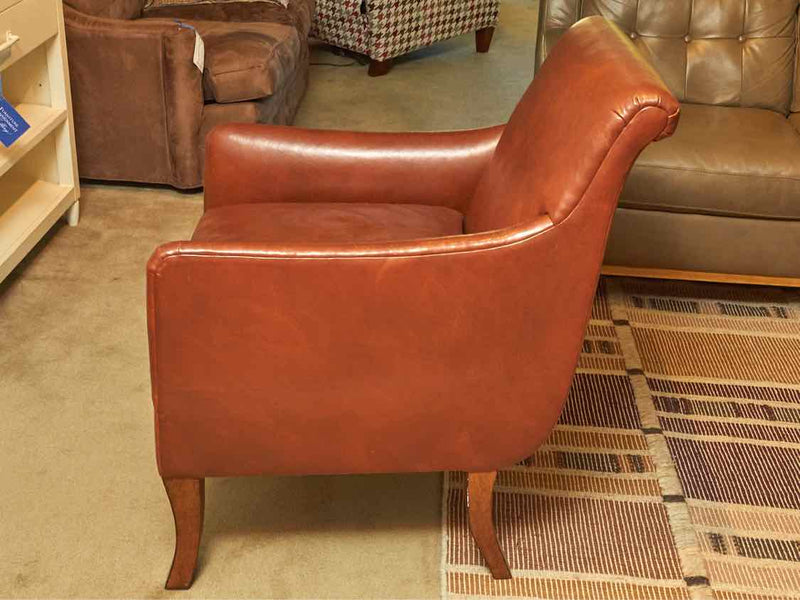 Edward Ferrell 'Sienna Brown' Leather Chestnut  Legs  Chair