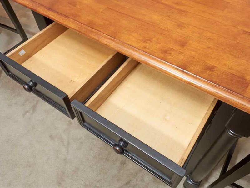 Counter Height Drop Leaf Table & 5 Counter Bar Stools Set