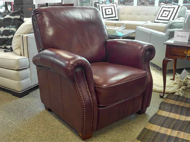 Leather Roll Arm Recliner