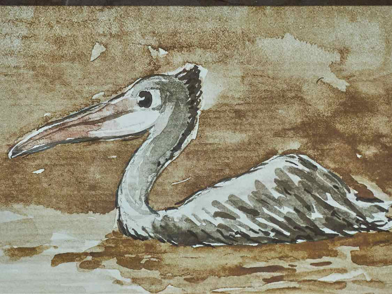 Pelican Print Under Glass