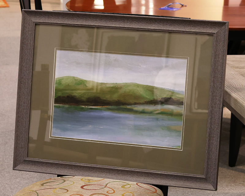 "Foothills with Lake I" Framed Print