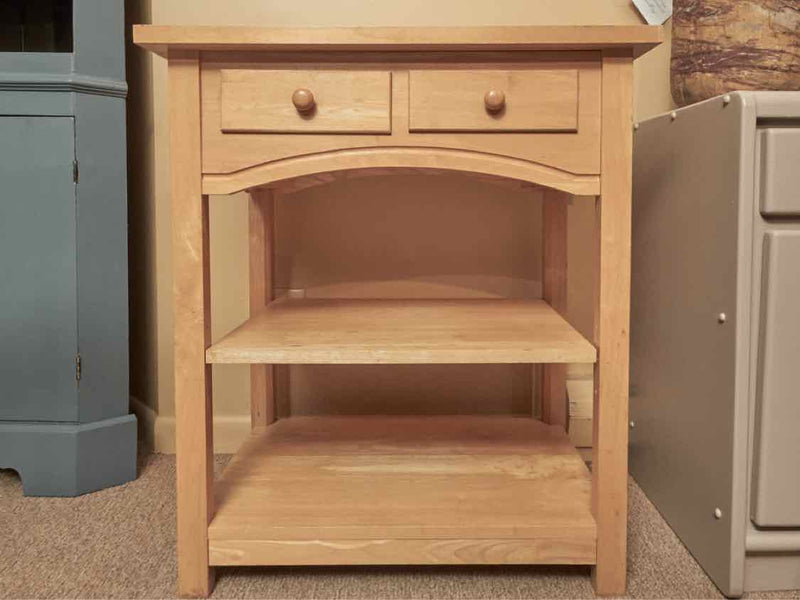 Maple 2 Drawer 1 Shelf  Island Work Station Kitchen Storage