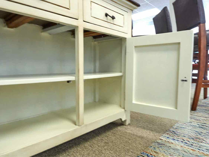 Rustic Plank Top Sideboard in Cream