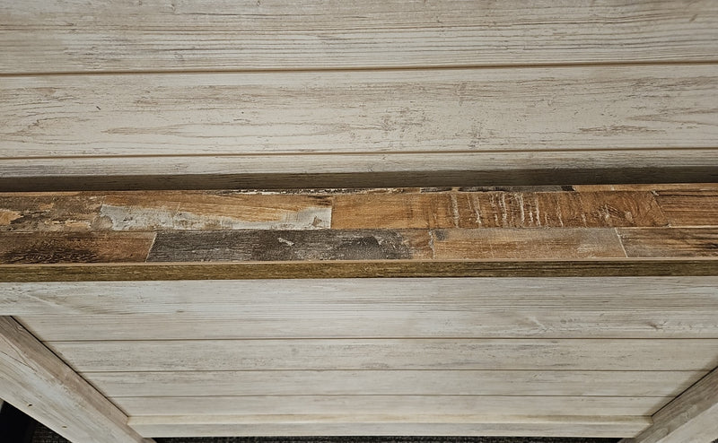 Rustic Twin Whitewashed Plank Bed