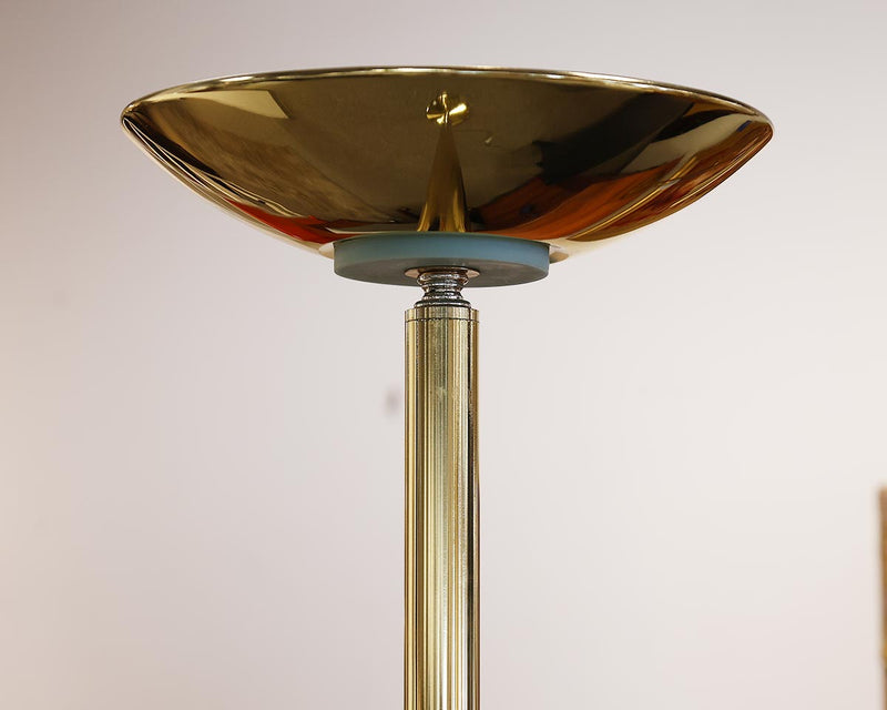 Brass Contemporary Torchiere  Floor Lamp