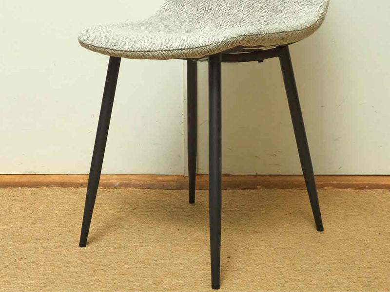 Pair of West Elm Mid Century Grey Upholstered Dining Chairs