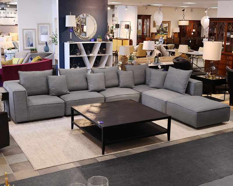 Arhaus 5-Piece Coburn Sectional with Ottoman in Grey