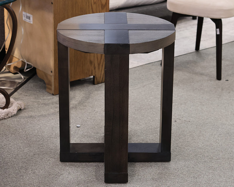 Bassett Skyline Collection Round Two-Tone Solid Maple Side Table