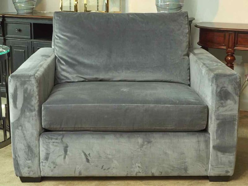 Huntington House Oversized Chair In 'Pewter Gray' Micro Fiber Upholstery