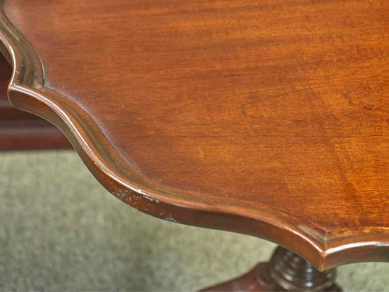 Mahogany Pie Crust Pedestal Accent Table