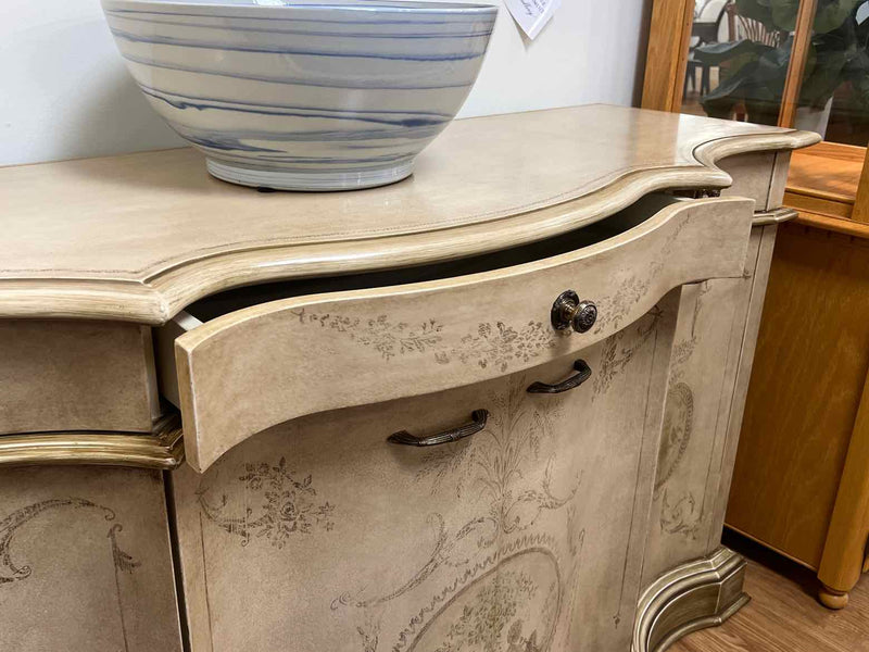 Cream Sideboard w/ Stenciling