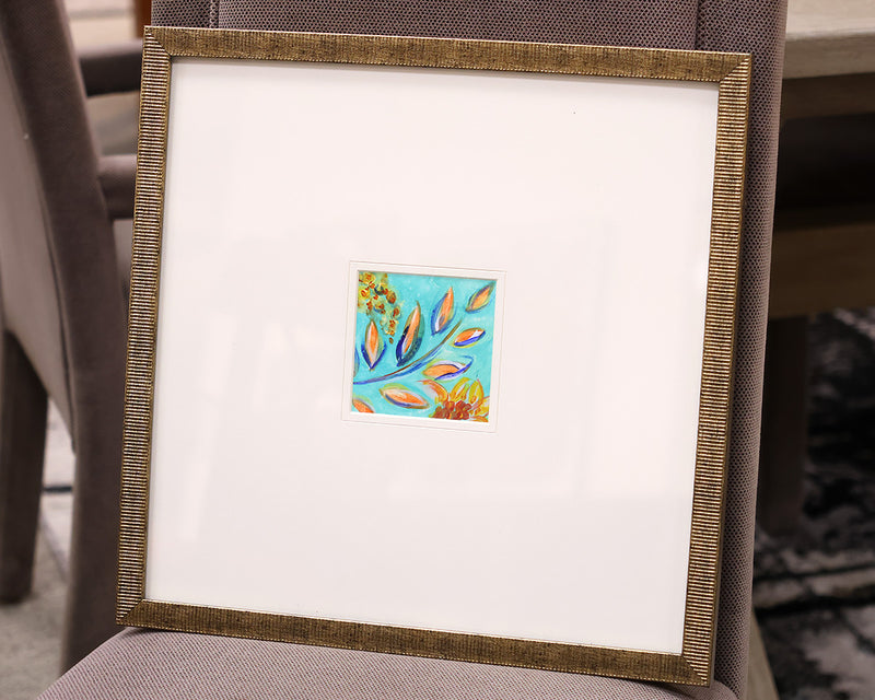 "Botanica II C" Matted Print in Antique Gold Frame