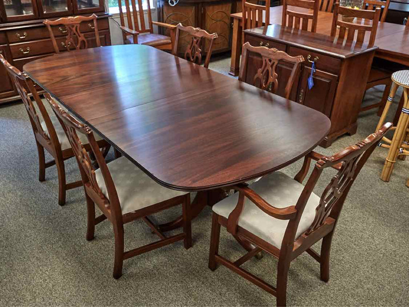 Crescent Furniture Table & Set of 6 Chairs