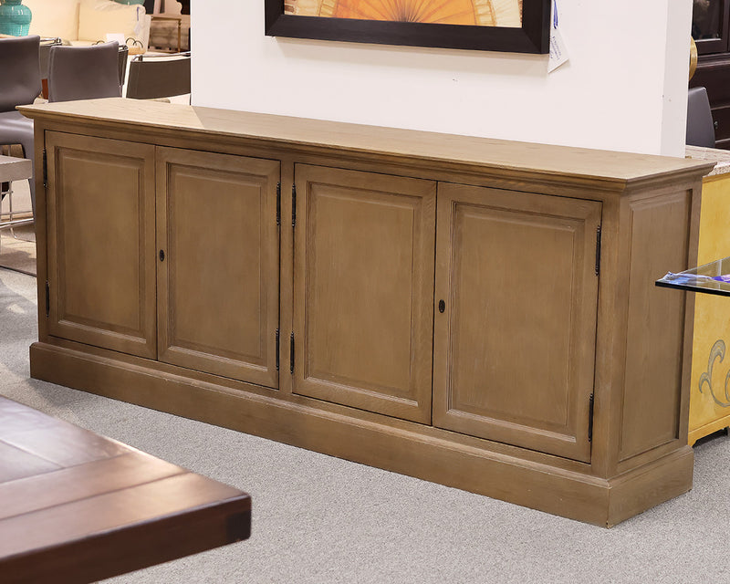 French 4 Door Sideboard w/ Adjustable Shelves In Gray Oak