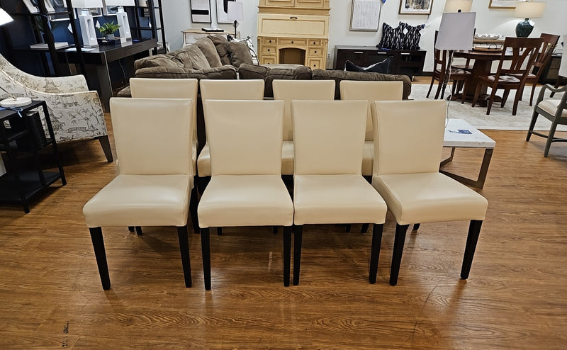 Set of 8 Faux Leather Dining Chairs