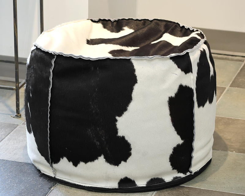 MG+BW Cow Hide Ottoman