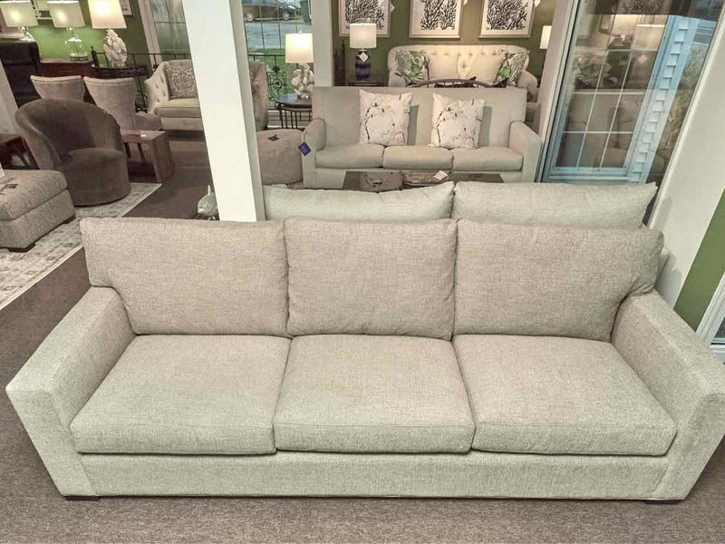 Crate & Barrel "Axis II" Custom Gray Brown  High Performance Fabric 3 Seat Sofa