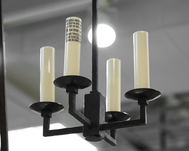 Matt Black Finish 4 Candle Light Chandelier