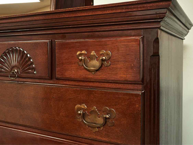 Kling Mahogany 6 Over 3 With Carved Fan Accent  Chest